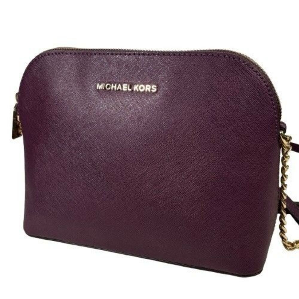 New Michael Kors Purple Cindy Womens Dome Crossbody Shoulder Bag Purse MSRP $198 - Picture 3 of 16